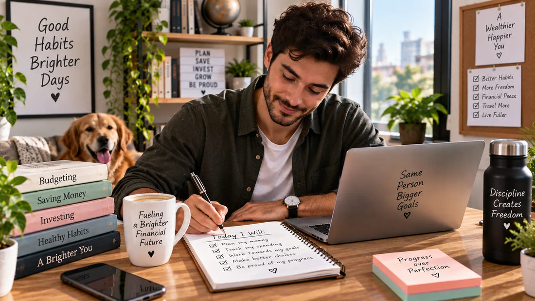 Person separating bill and debt payment envelopes on a desk while budgeting