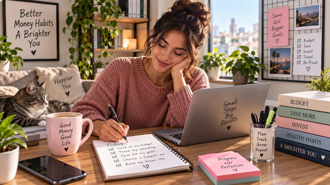 Handwritten debt payoff tracker worksheet with balances listed next to a pen